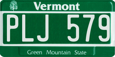 VT license plate PLJ579