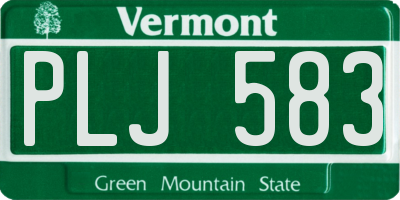 VT license plate PLJ583