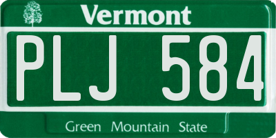 VT license plate PLJ584