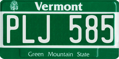 VT license plate PLJ585