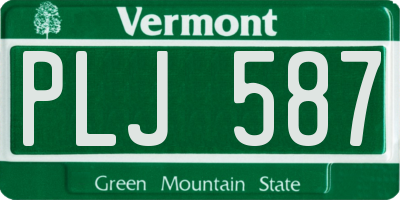 VT license plate PLJ587