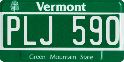 VT license plate PLJ590