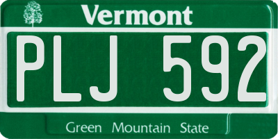VT license plate PLJ592