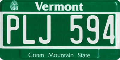 VT license plate PLJ594