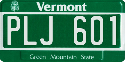 VT license plate PLJ601