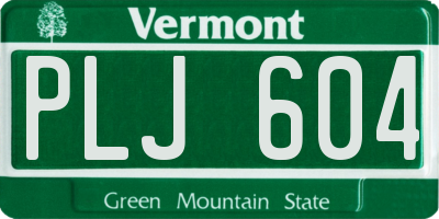 VT license plate PLJ604