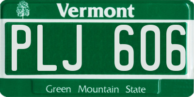 VT license plate PLJ606