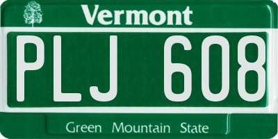 VT license plate PLJ608