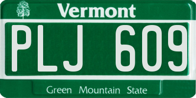 VT license plate PLJ609