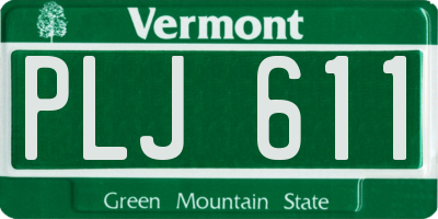 VT license plate PLJ611