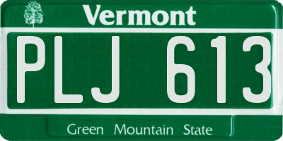 VT license plate PLJ613