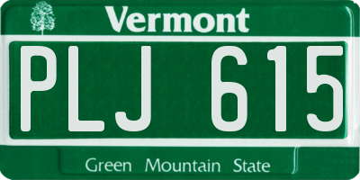 VT license plate PLJ615