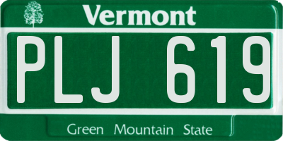 VT license plate PLJ619