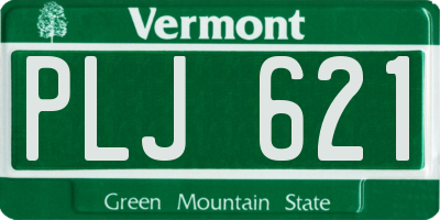 VT license plate PLJ621