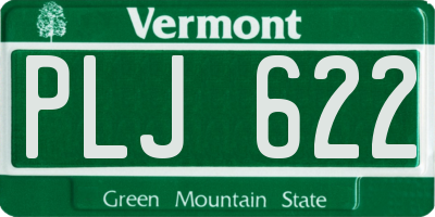 VT license plate PLJ622
