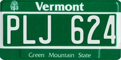 VT license plate PLJ624