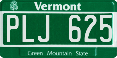 VT license plate PLJ625