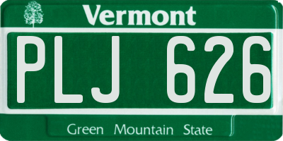 VT license plate PLJ626