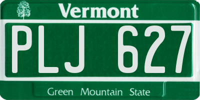 VT license plate PLJ627