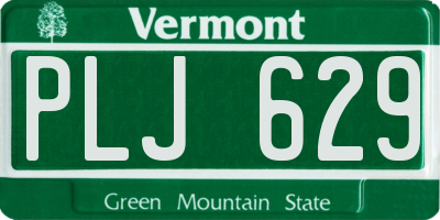 VT license plate PLJ629