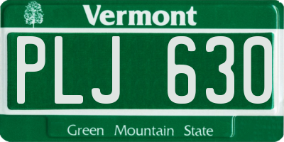 VT license plate PLJ630