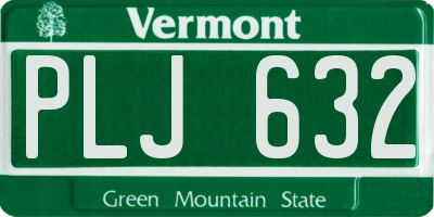 VT license plate PLJ632