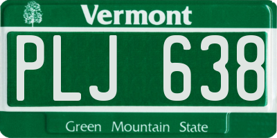 VT license plate PLJ638