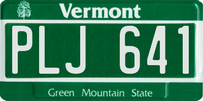 VT license plate PLJ641