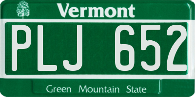 VT license plate PLJ652