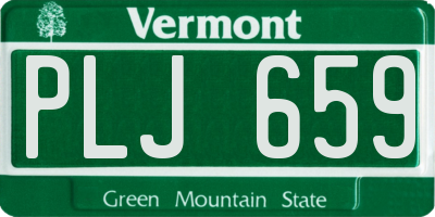 VT license plate PLJ659