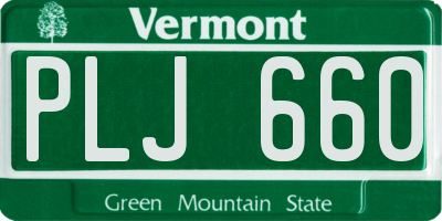 VT license plate PLJ660