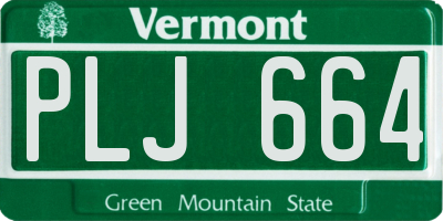 VT license plate PLJ664