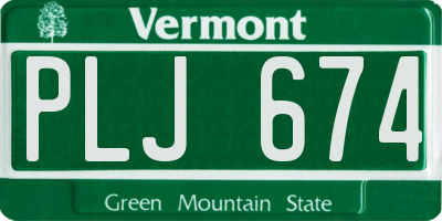 VT license plate PLJ674