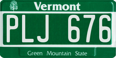 VT license plate PLJ676