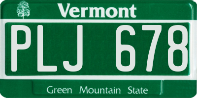 VT license plate PLJ678