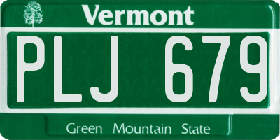 VT license plate PLJ679