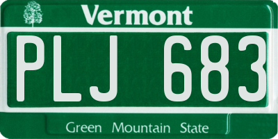 VT license plate PLJ683