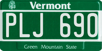 VT license plate PLJ690