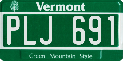 VT license plate PLJ691
