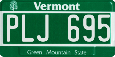 VT license plate PLJ695