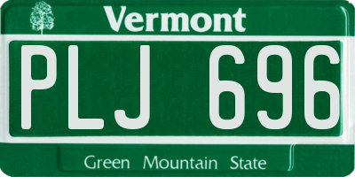 VT license plate PLJ696