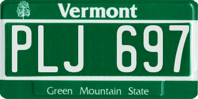 VT license plate PLJ697
