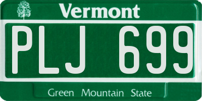 VT license plate PLJ699