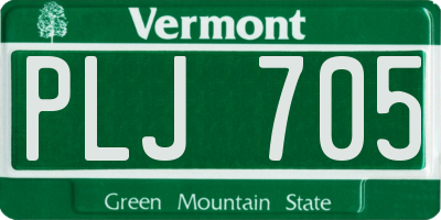 VT license plate PLJ705