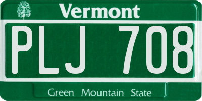 VT license plate PLJ708