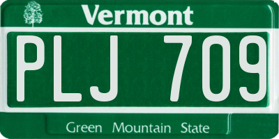 VT license plate PLJ709