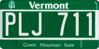 VT license plate PLJ711