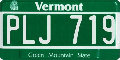 VT license plate PLJ719
