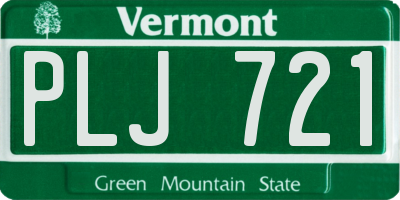 VT license plate PLJ721