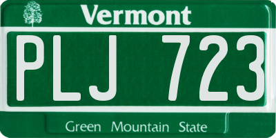 VT license plate PLJ723
